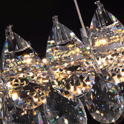 Modern Raindrops Crystal Rectangle Chandelier Living Room- detail-2 | Feyran
