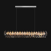 Modern Raindrops Crystal Rectangle Chandelier Living Room-detail-black | Feyran