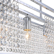 Modern Rectangular Chrome Frame Pendant Light-details-2| Feyran