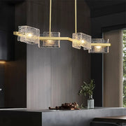 side-view-of-modern-ripple-glass-linear-gold-chandelier-ch438-20250718-Feyran-lighting