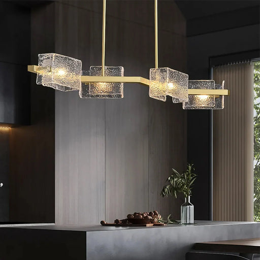 side-view-of-modern-ripple-glass-linear-gold-chandelier-ch438-20250718-Feyran-lighting
