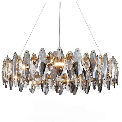Modern Round Smoke Crystal Chandelier-Feyran-Diameter 24"-Feyran