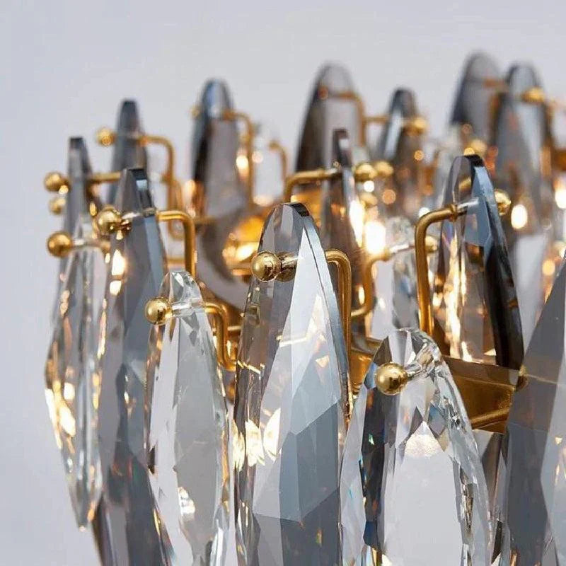 Modern Round Smoke Crystal Chandelier-Feyran-Diameter 24"-Feyran
