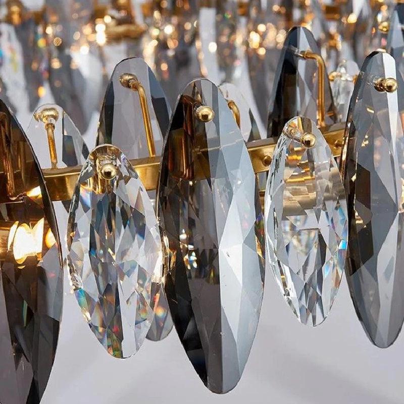 Modern Round Smoke Crystal Chandelier-Feyran-Diameter 24"-Feyran