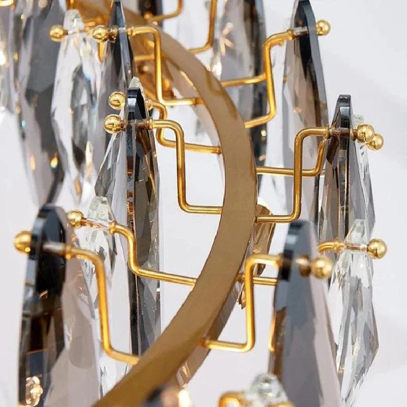 Modern Round Smoke Crystal Chandelier-Feyran-Diameter 24"-Feyran