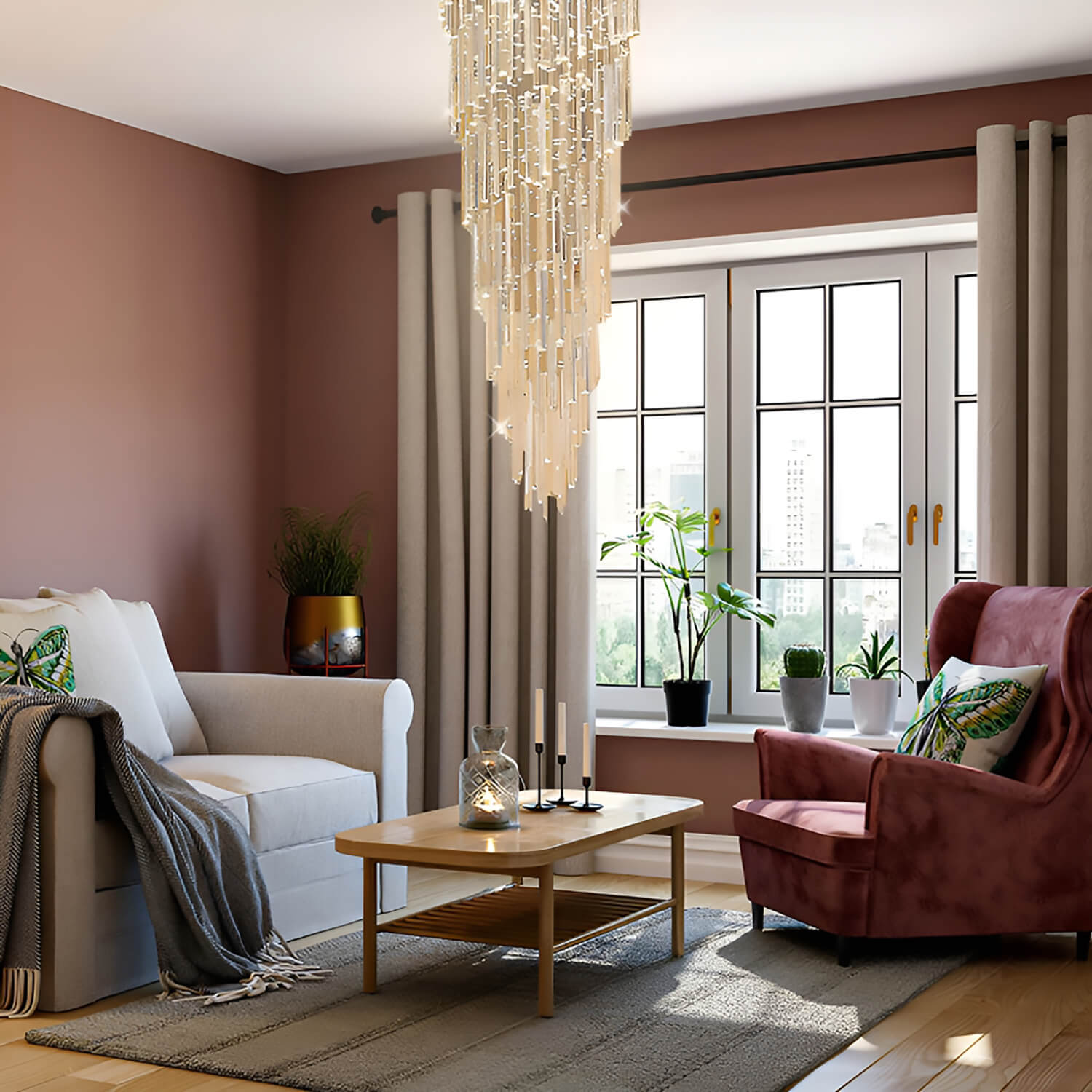 Modern Spiral Crystal Chandelier - Staircase Chandelier-liviing room |Feyran