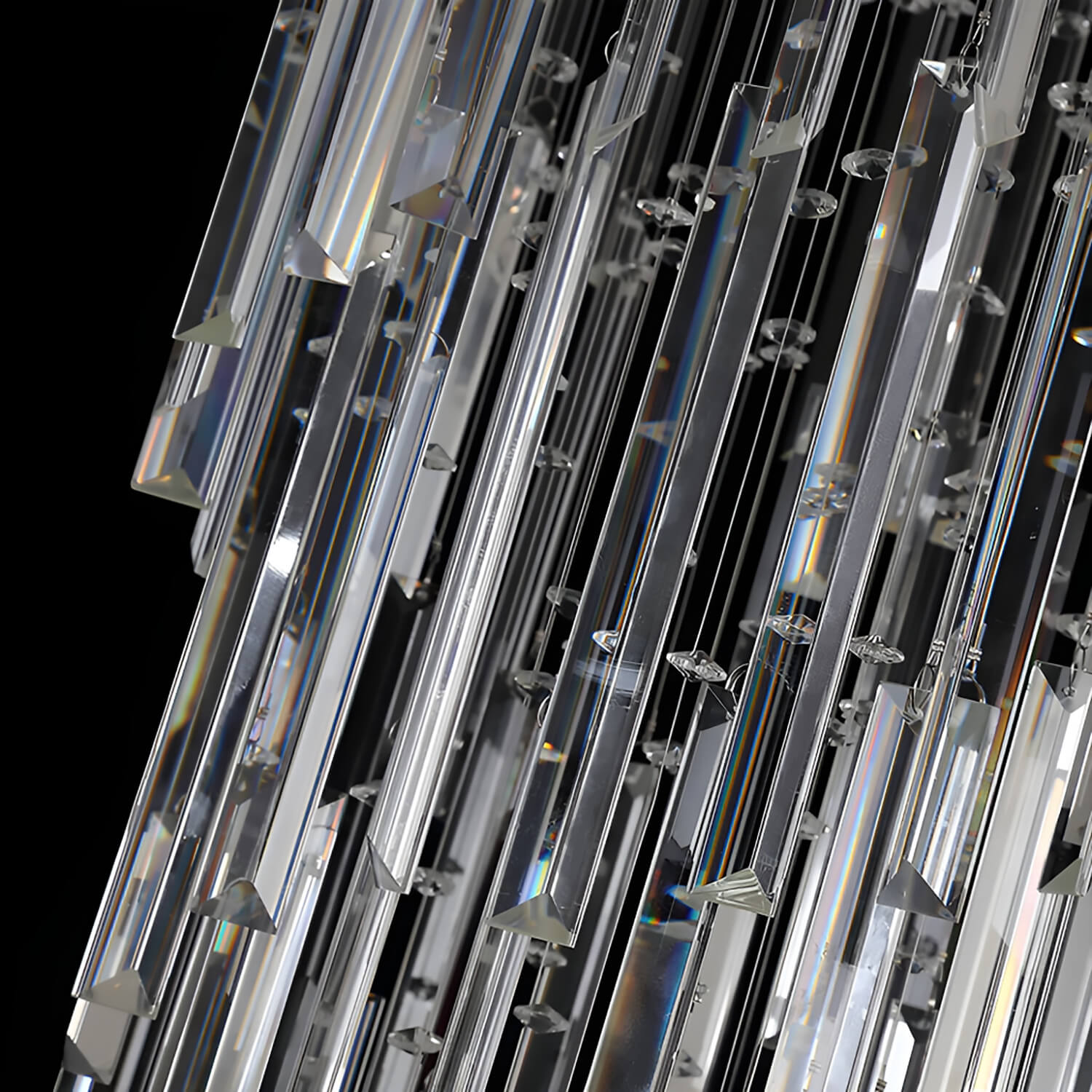 Modern Spiral Crystal Chandelier - Staircase Chandelier-details-1 |Feyran