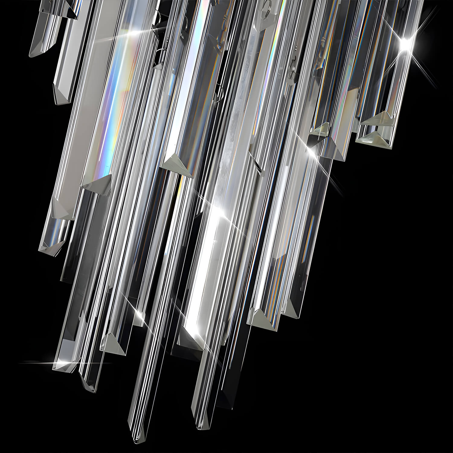 Modern Spiral Crystal Chandelier - Staircase Chandelier-details 2 |Feyran
