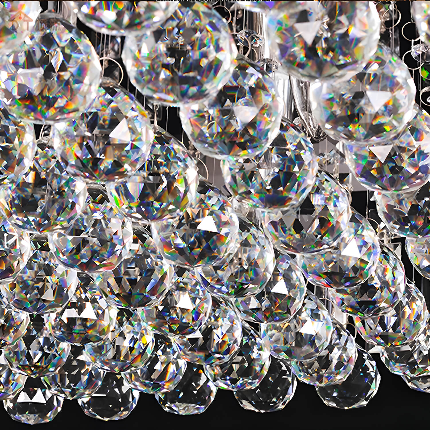Modern Square Raindrop K9 Crystal Chandelier - Living Room Ceiling Light-details|Feyran