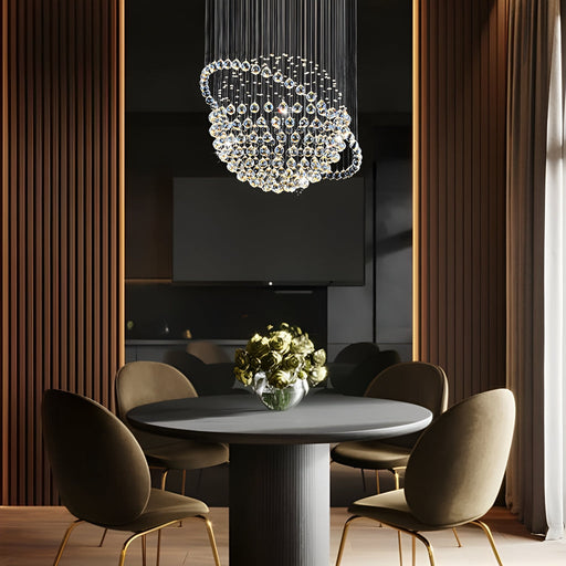 Modern Star Sphere Rain Drop Chandelier with Orbit-dining-room-1|Feyran