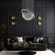Modern Star Sphere Rain Drop Chandelier with Orbit-living-room-1|Feyran