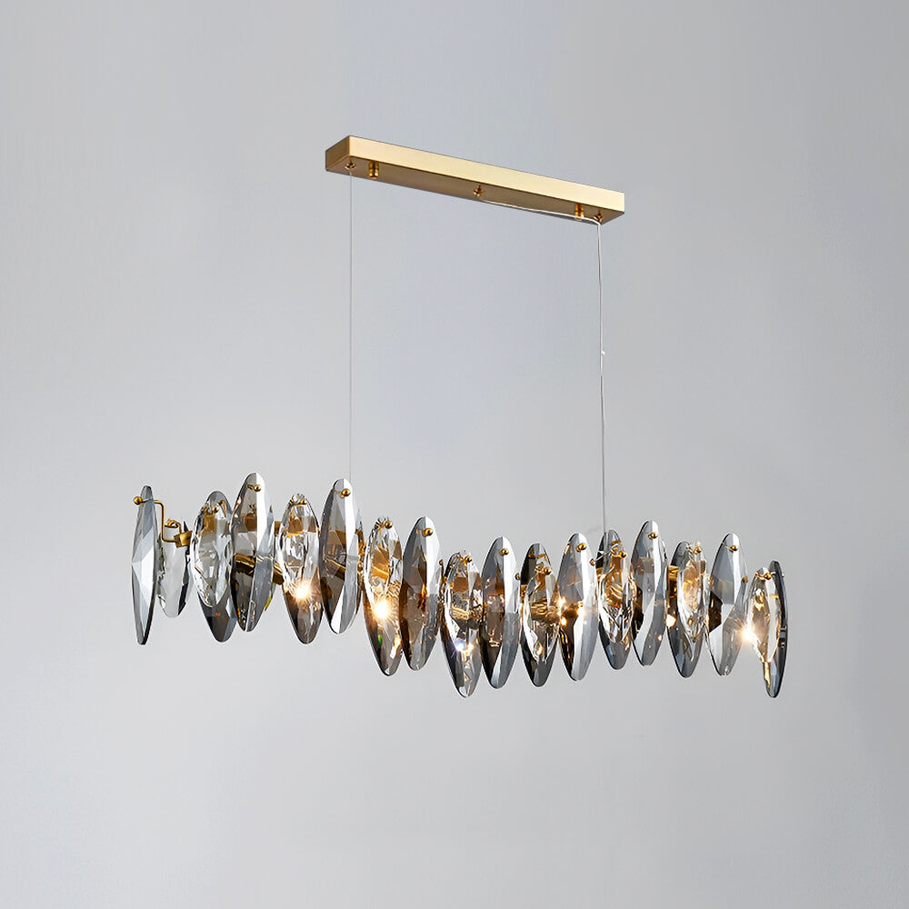 Modern Unique Wave Crystal Chandelier-frontview | Feyran