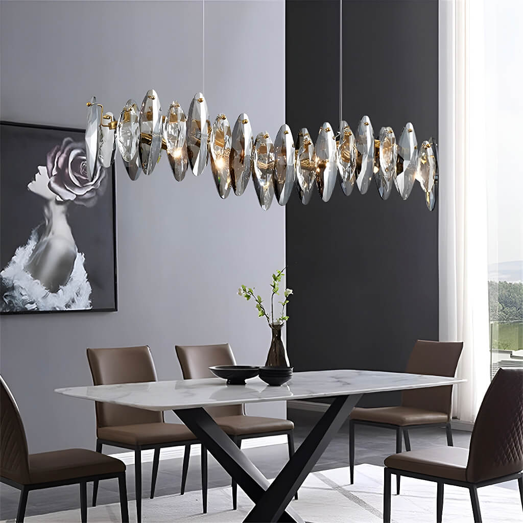 Modern Unique Wave Crystal Chandelier-diningroom-2 | Feyran