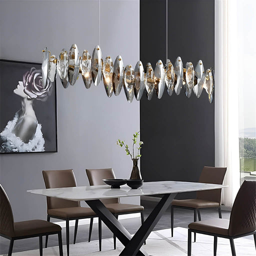 Modern Unique Wave Crystal Chandelier-diningroom-2 | Feyran