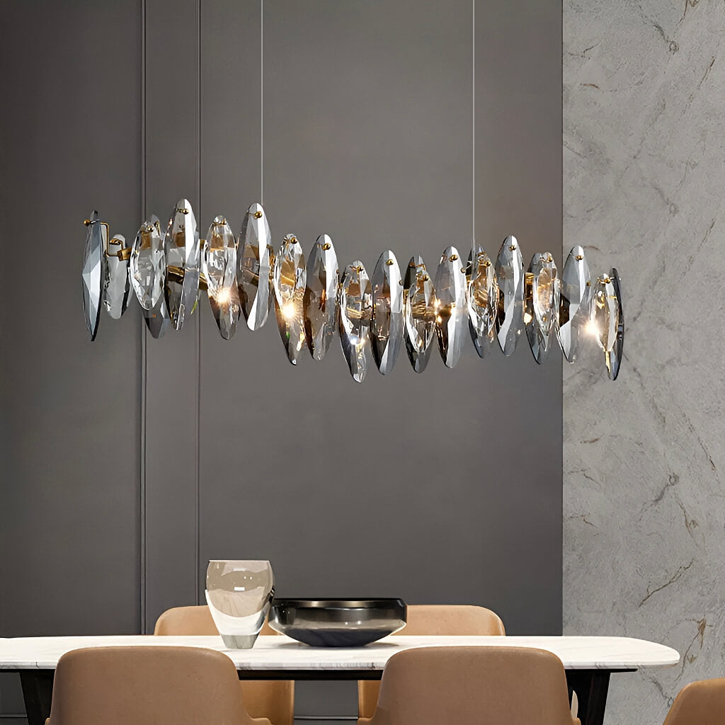 Modern Unique Wave Crystal Chandelier-diningroom-3 | Feyran