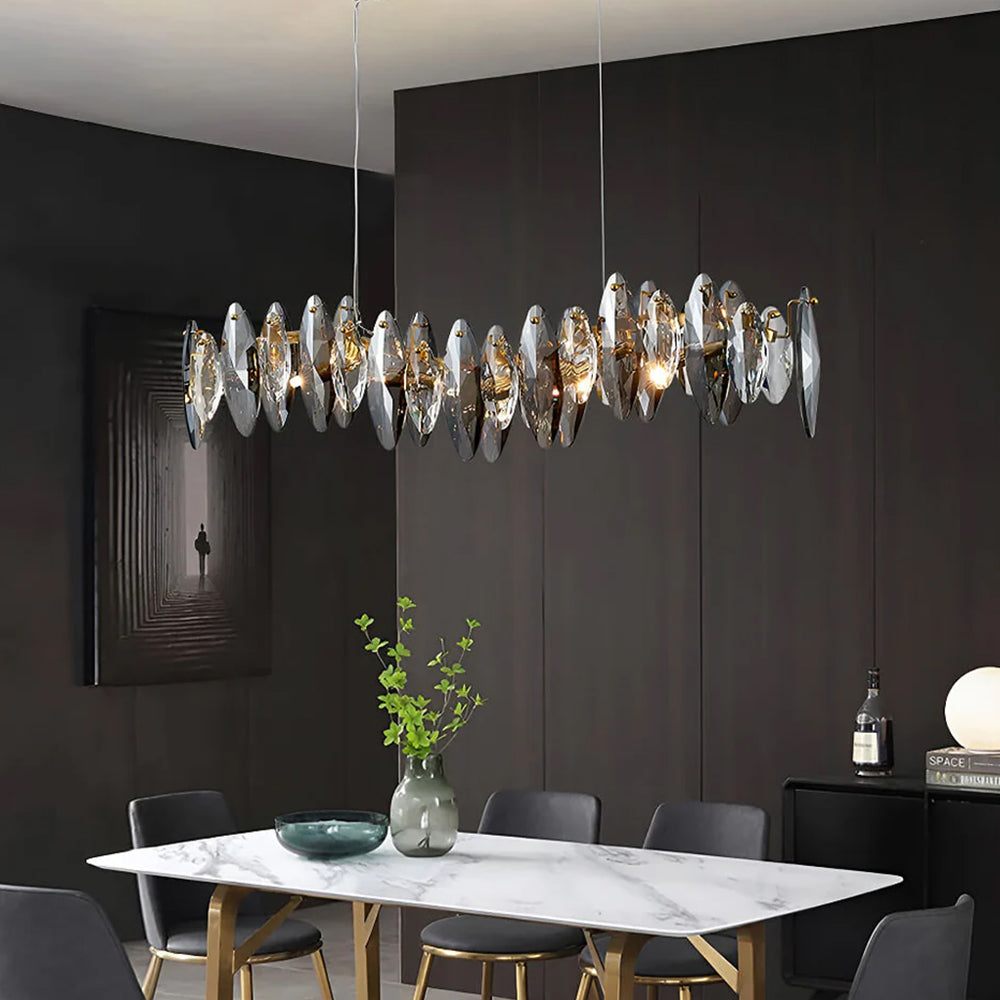 Modern Unique Wave Crystal Chandelier-diningroom-1 | Feyran