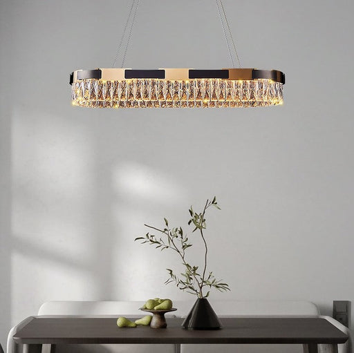 chandelier,chandeliers,stainless steel,crystal,k9 crystal,chain,rectangle,round,2 layers,long table,big table,kitchen island,luxury