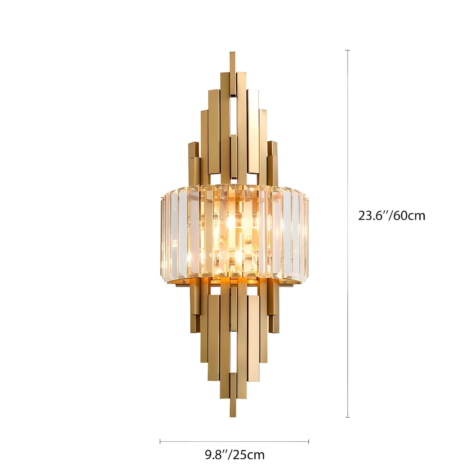 New Modern Luxury Crystal Wall Lamp for Living Room TV Background Wall Creative and Atmospheric Bedroom Bedside Wall Light-size | Feyran