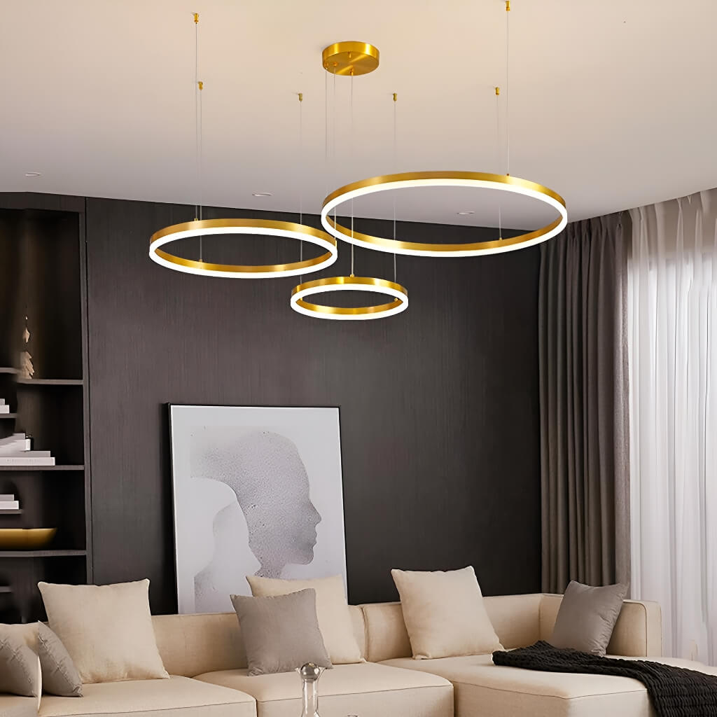 Nordic Elegance Modern Tiered Rings Pendant Light for Stylish Living Spaces-living-room-1| Feyran