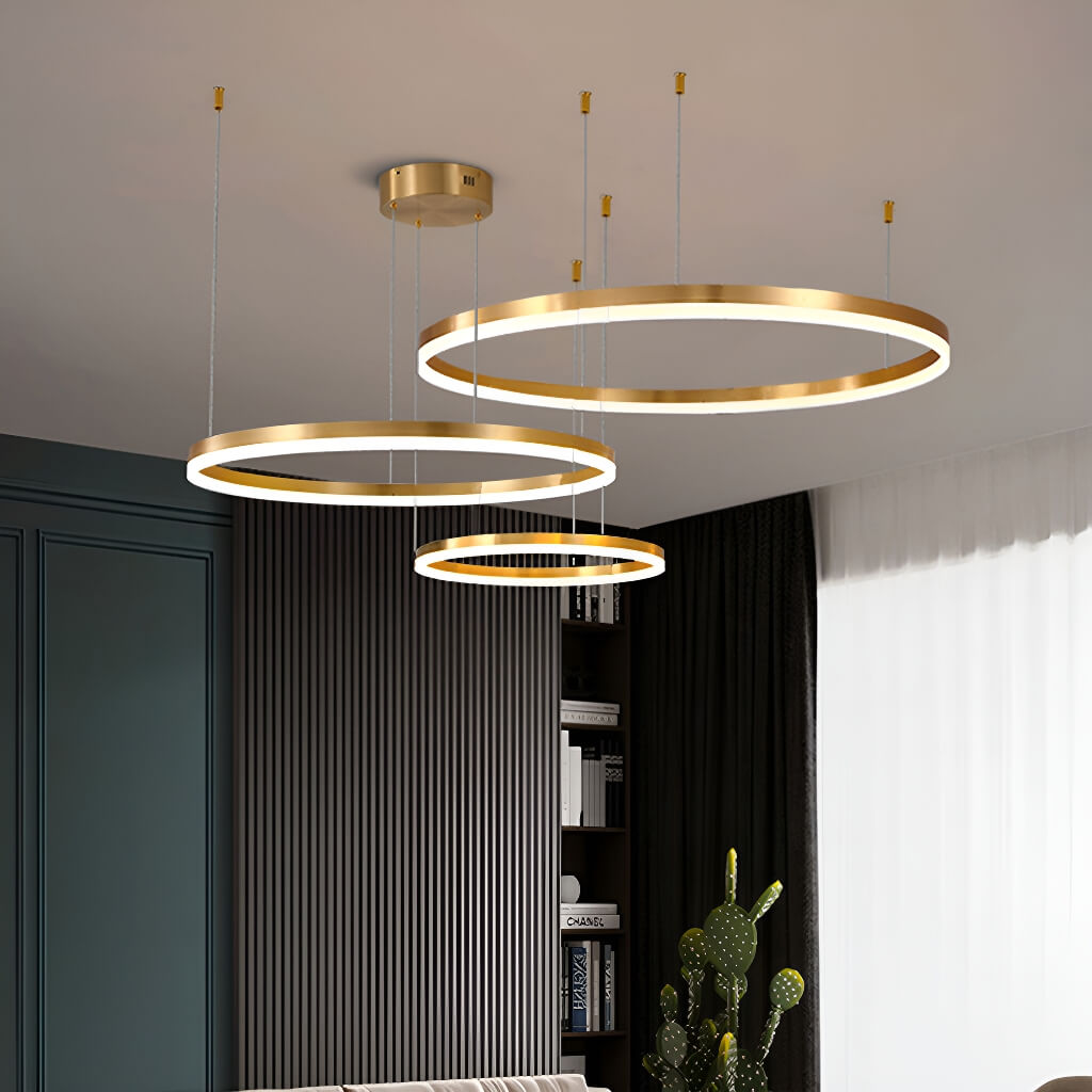 Nordic Elegance Modern Tiered Rings Pendant Light for Stylish Living Spaces-living-room-2| Feyran