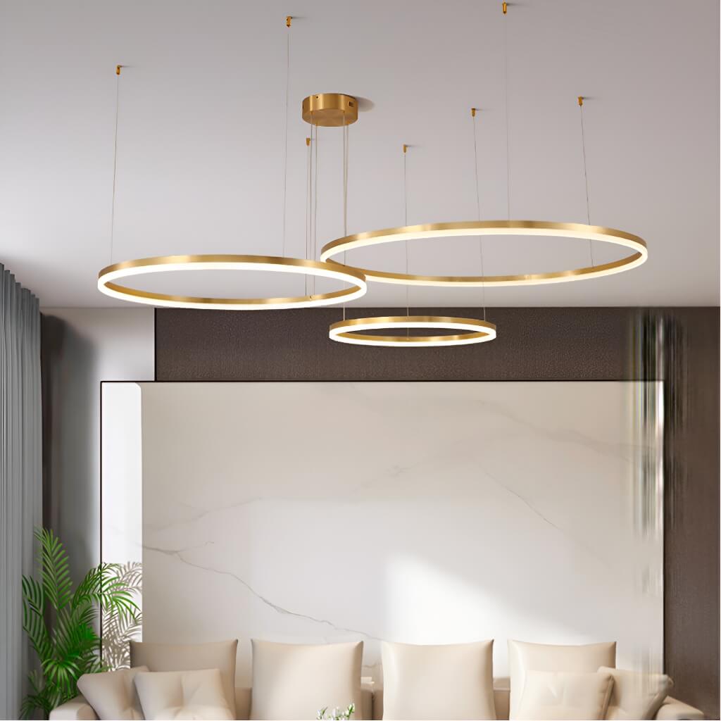 Nordic Elegance Modern Tiered Rings Pendant Light for Stylish Living Spaces-living-room-3| Feyran