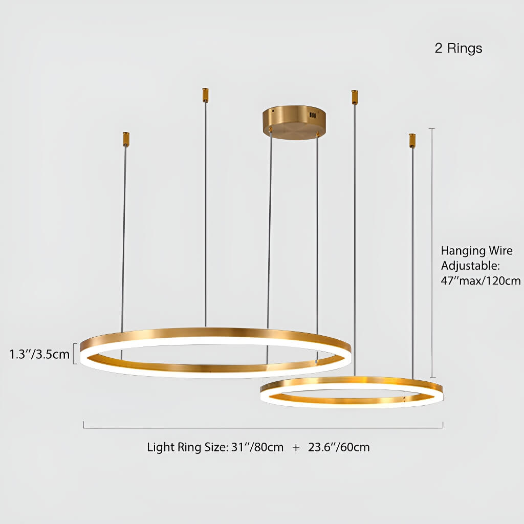 Nordic Elegance Modern Tiered Rings Pendant Light for Stylish Living Spaces-size-2-rings| Feyran