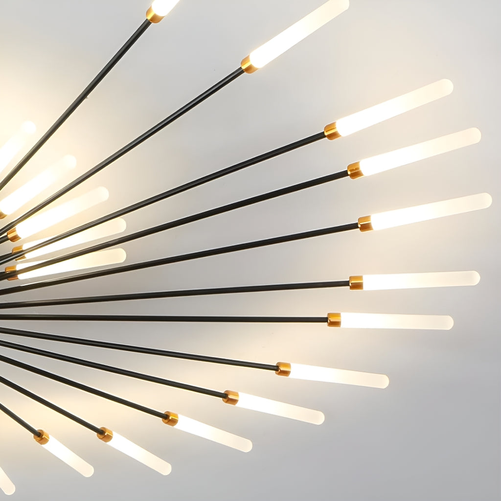 Nordic Style Ceiling Light for Living and Dining Rooms LED Chandelier with Swirling Firework Design-details |Feyran