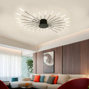 Nordic Style Ceiling Light for Living and Dining Rooms LED Chandelier with Swirling Firework Design-living-room-1 |Feyran