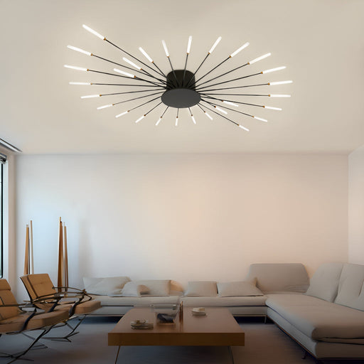 Nordic Style Ceiling Light for Living and Dining Rooms LED Chandelier with Swirling Firework Design-living-room-3 |Feyran
