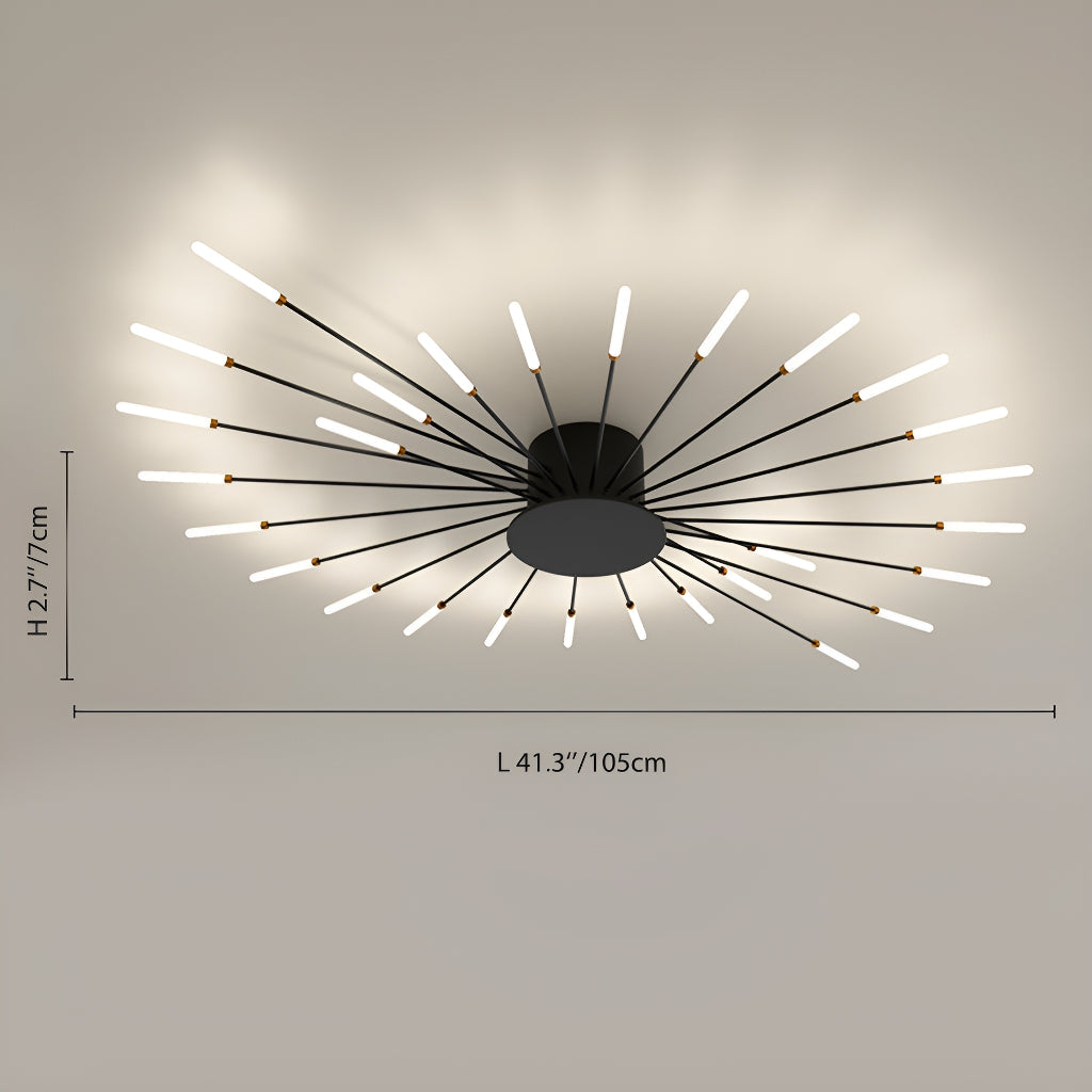 Nordic Style Ceiling Light for Living and Dining Rooms LED Chandelier with Swirling Firework Design-size |Feyran