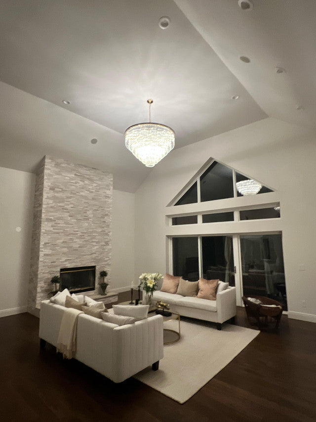 Odiana Series K9 Crystal Tiered Round Chandelier 19" 31" 43" Chandelier For Living Room Dinning Room