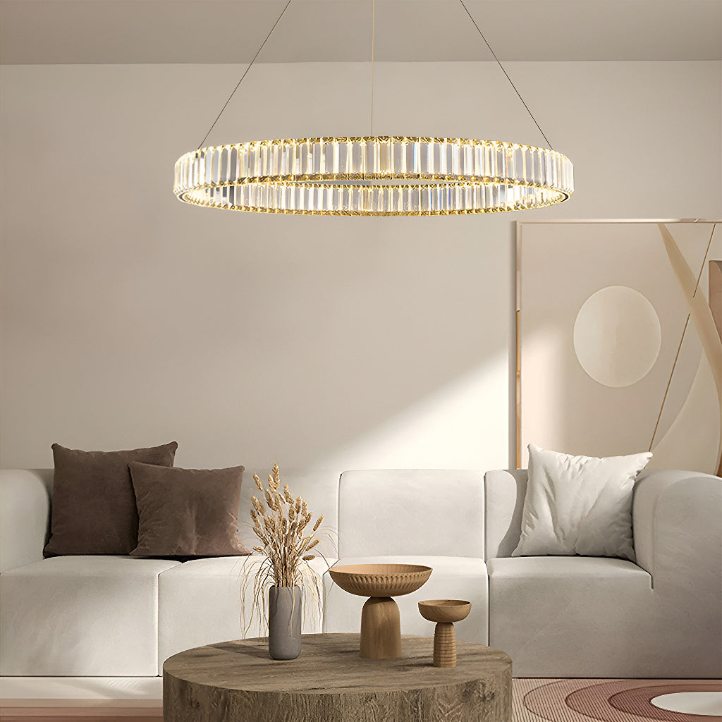 One Ring Crystal Chandelier-living-room-1| Feyran