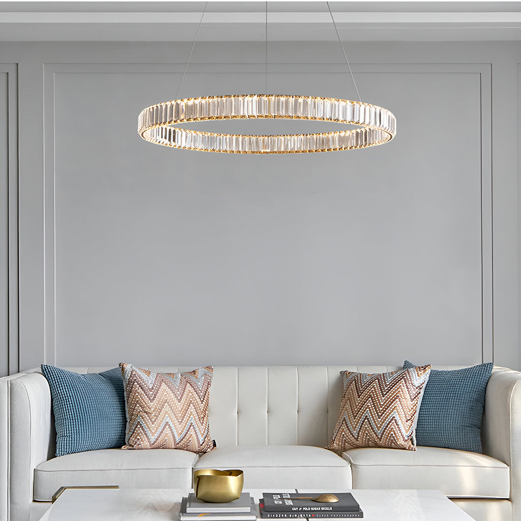 One Ring Crystal Chandelier-living-room-2| Feyran