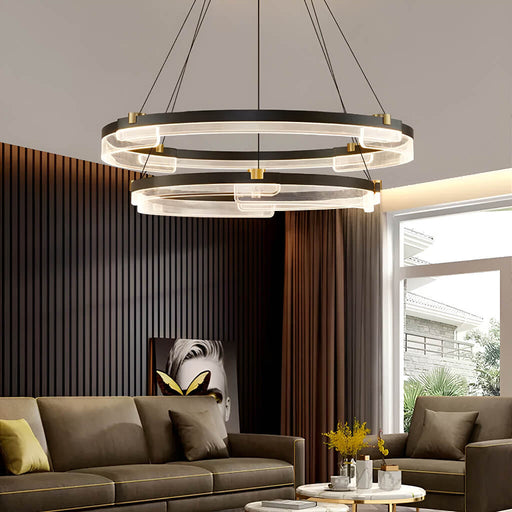 One Ring & Two Rings Pendant Light Fixture-livingroom-1 | Feyran