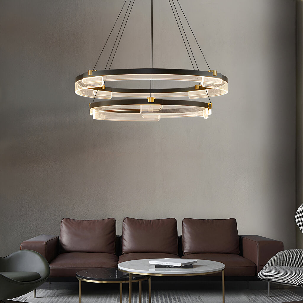One Ring & Two Rings Pendant Light Fixture-livingroom-2 | Feyran