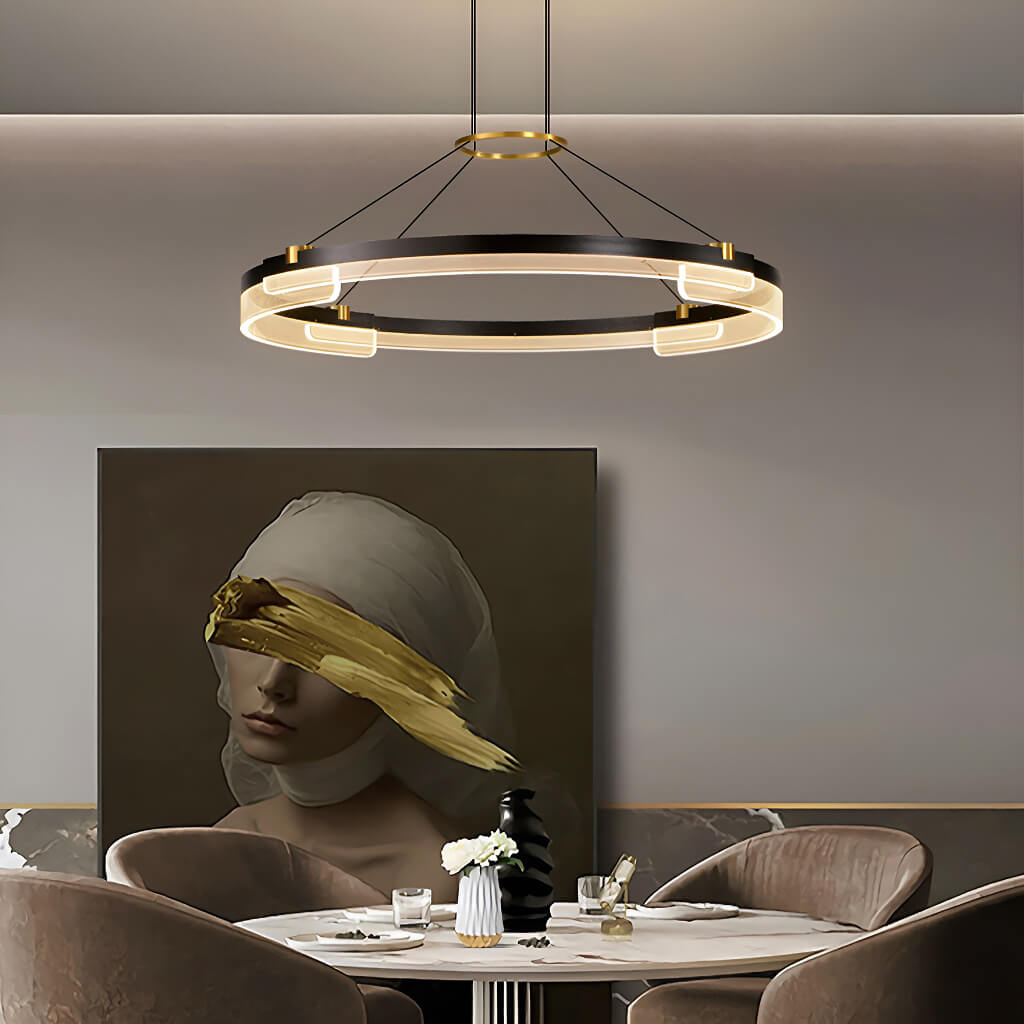 One Ring & Two Rings Pendant Light Fixture-livingroom-3 | Feyran