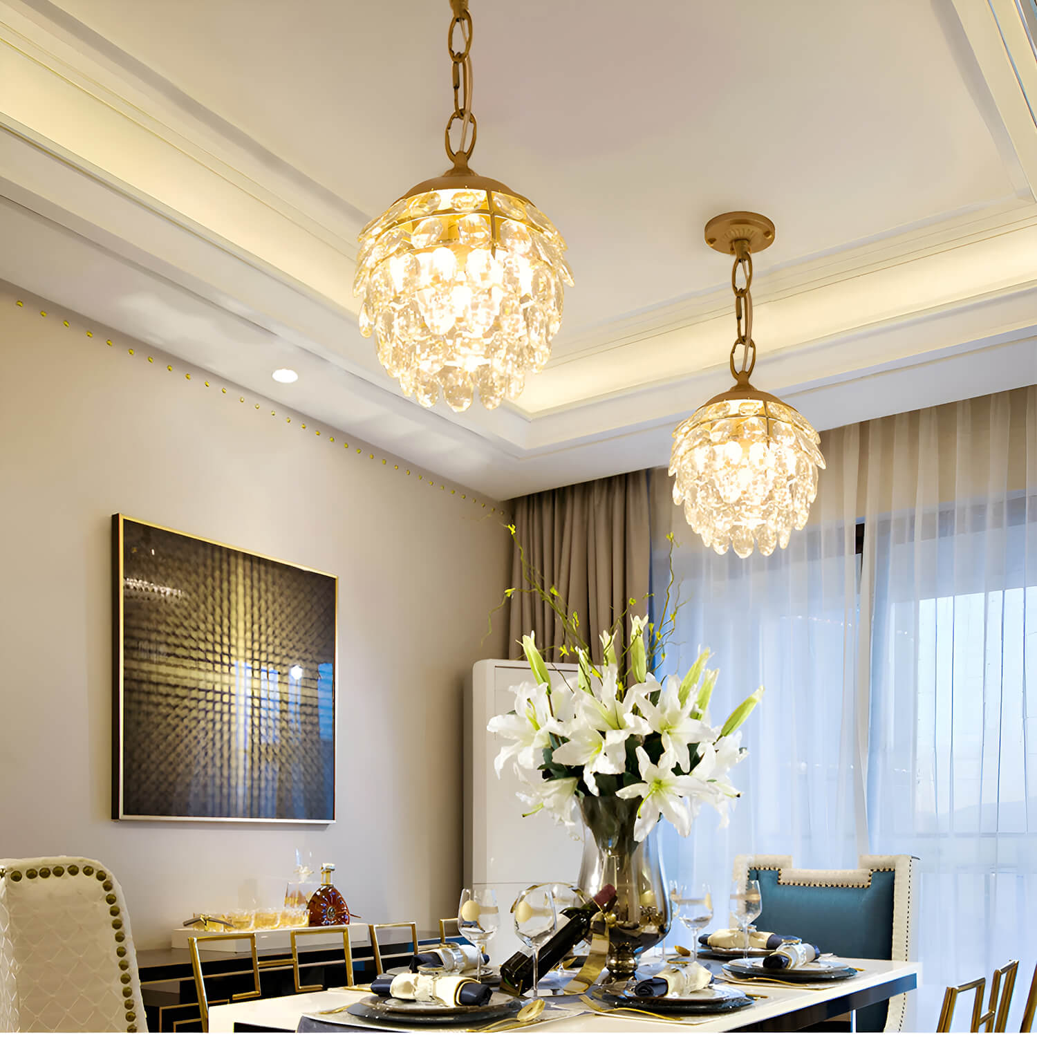 Pine Cone Shape Crystal Chandelier-1|Feyran