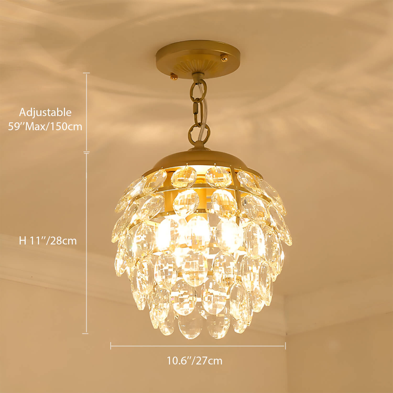 Pine Cone Shape Crystal Chandelier-6|Feyran