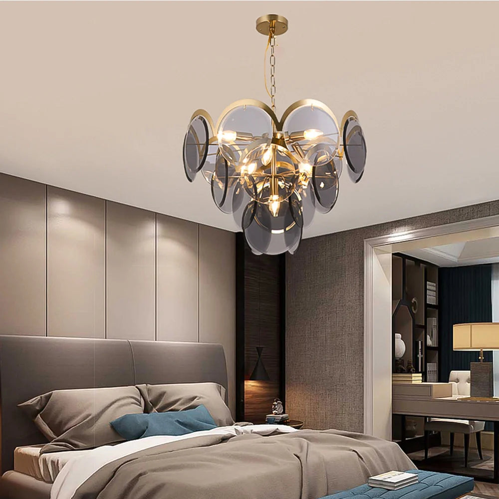 post-modern-glass-disc-chandelier-ch425-installed-in-the-bedroom-20250710-Feyran-lighting