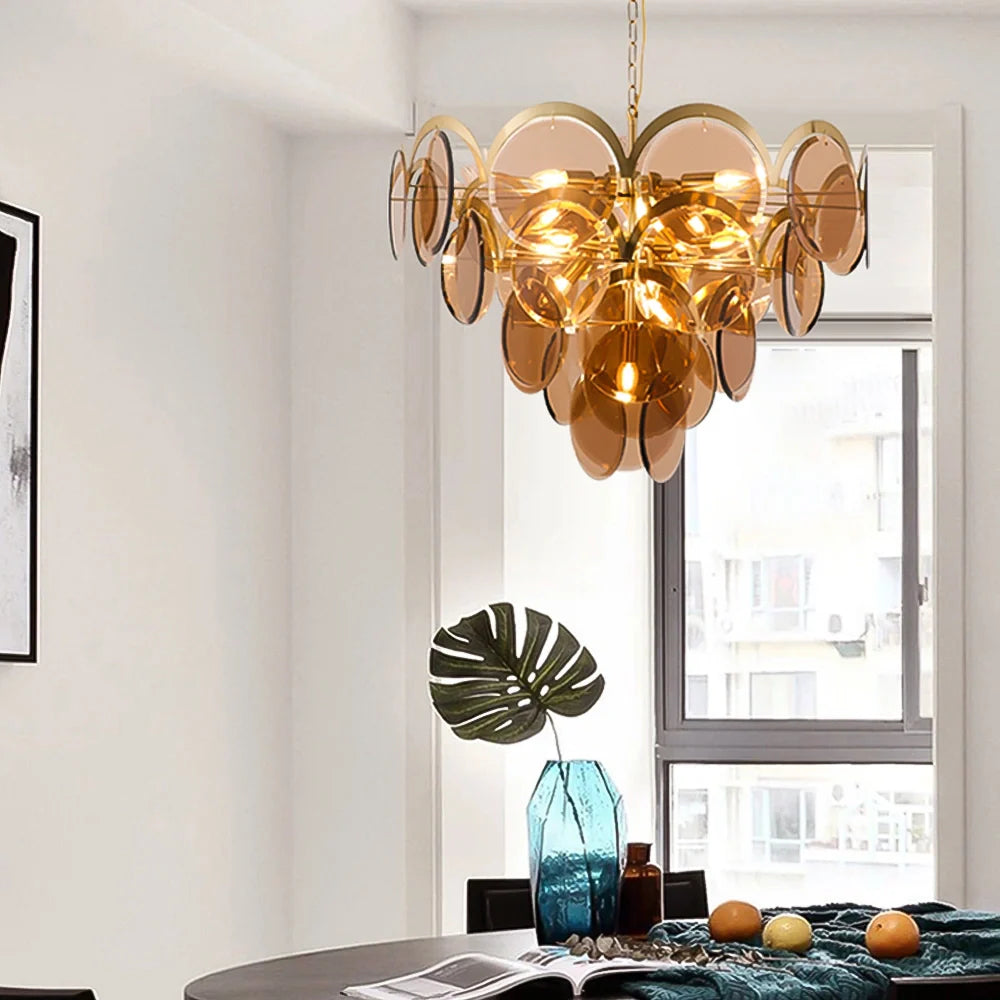post-modern-glass-disc-chandelier-ch425-amber-style-20250710-Feyran-lighting