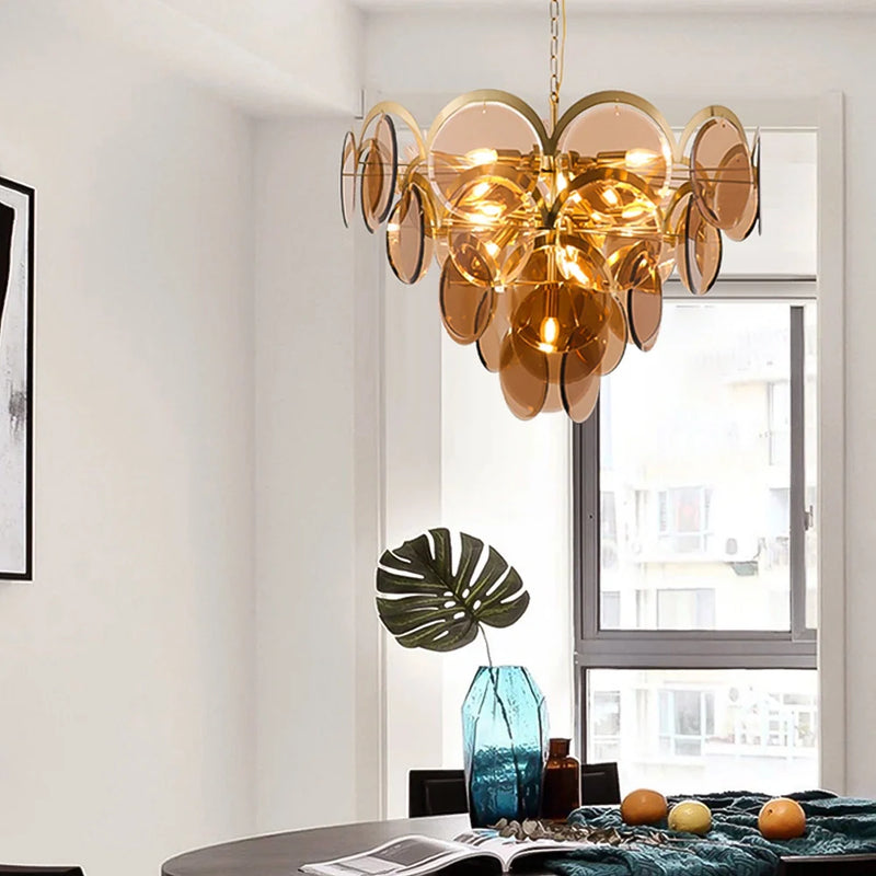 post-modern-glass-disc-chandelier-ch425-amber-style-20250710-Feyran-lighting