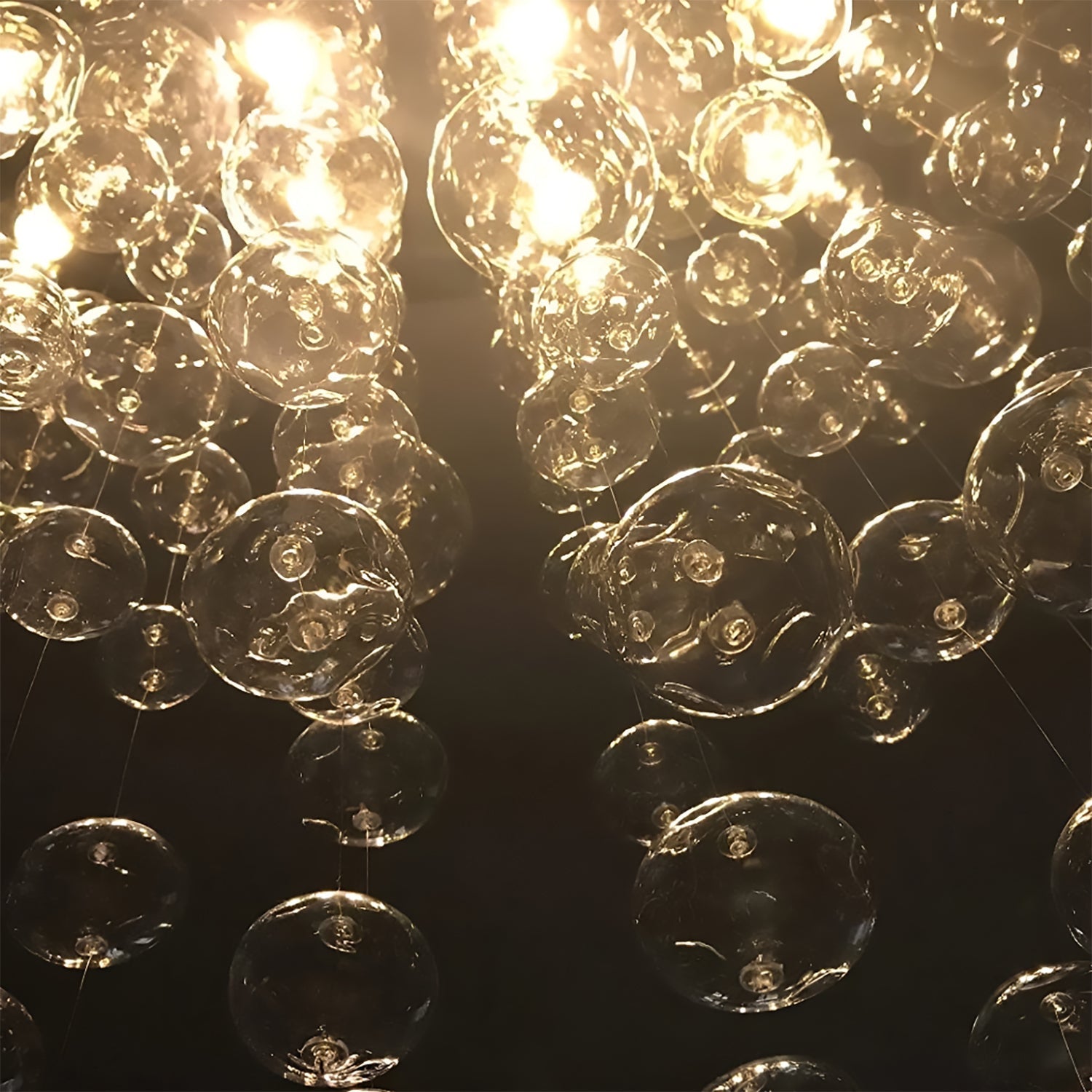 Rectangular Base Bubble Glass Chandelier - Ceiling Lights-details-1|Feyran