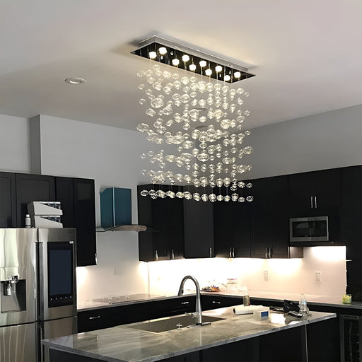 Rectangular Base Bubble Glass Chandelier - Ceiling Lights-dining-room-4|Feyran