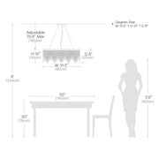 Rectangular Linear Design Crystal Chandelier for Dining Room-Size | Feyran
