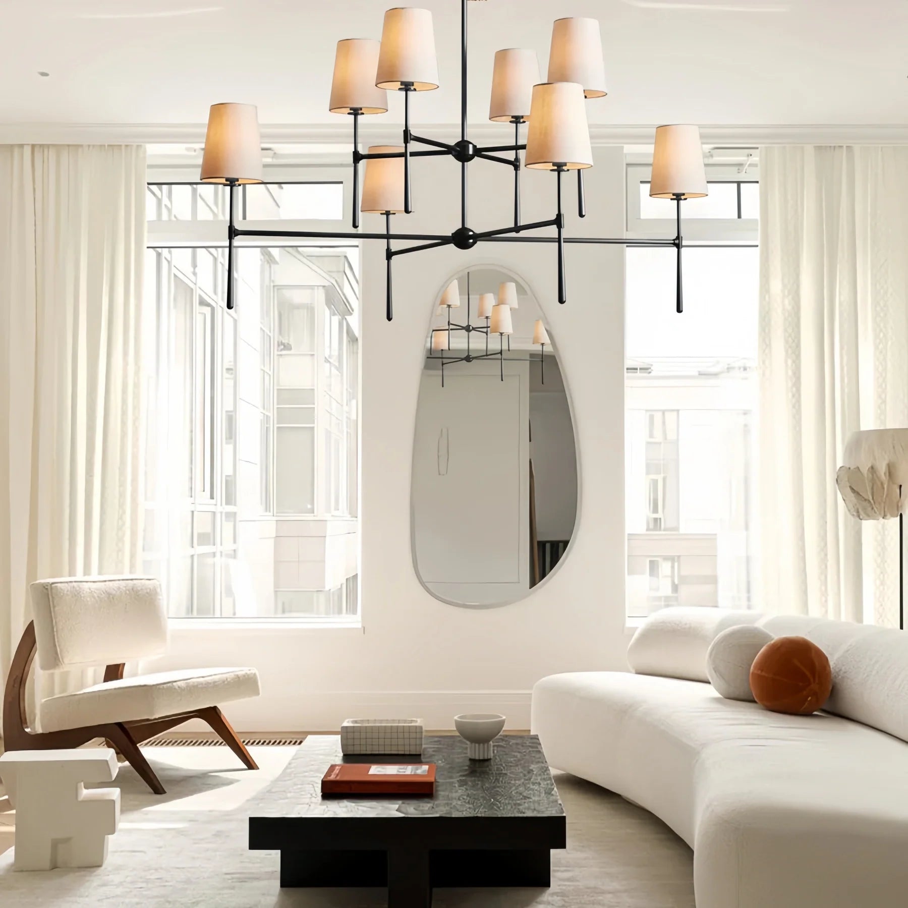 Rhodes 2-Tier Round Chandelier-Chandelier-Feyran-BRONZE-48''-Feyran