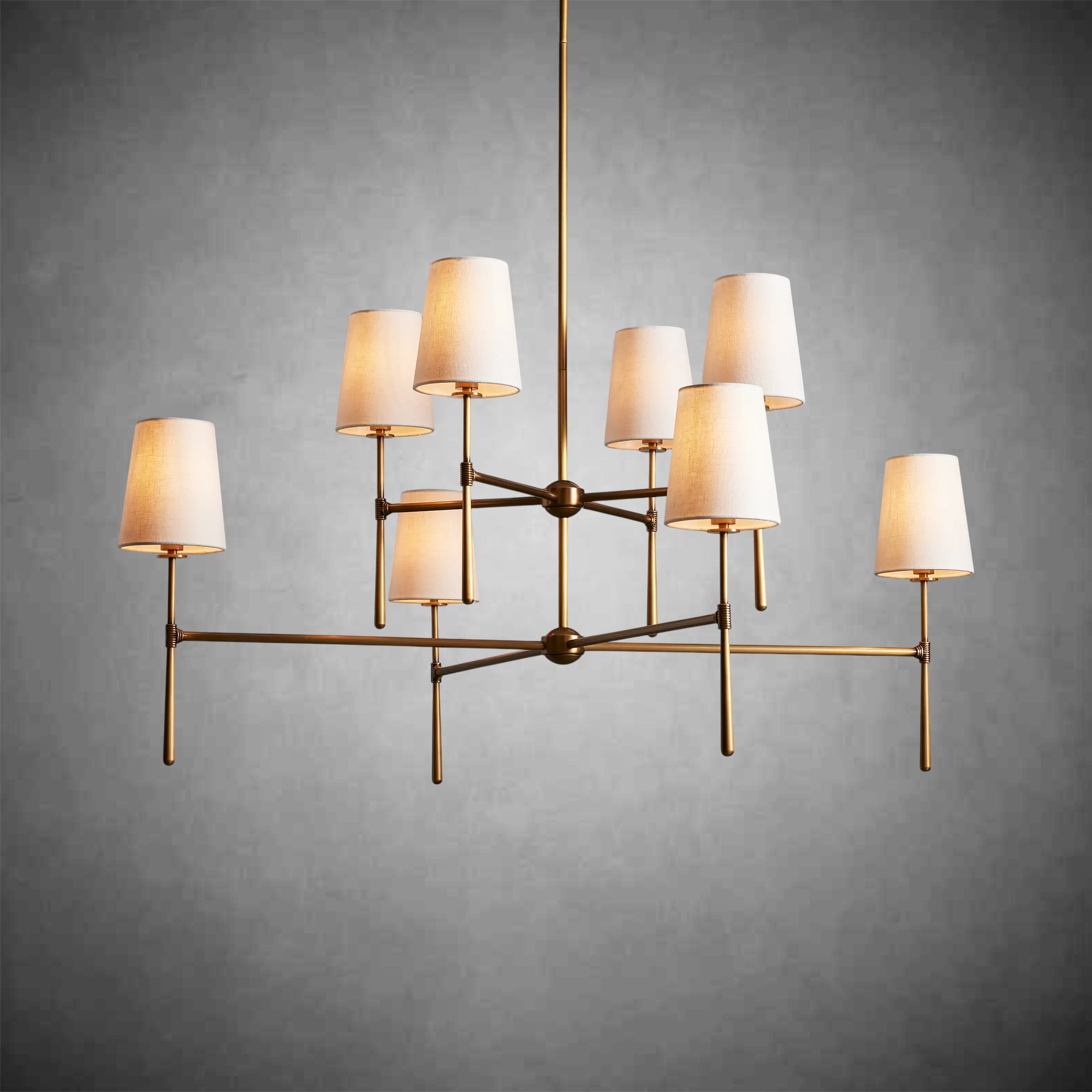 Rhodes 2-Tier Round Chandelier-Chandelier-Feyran-BRASS-48''-Feyran