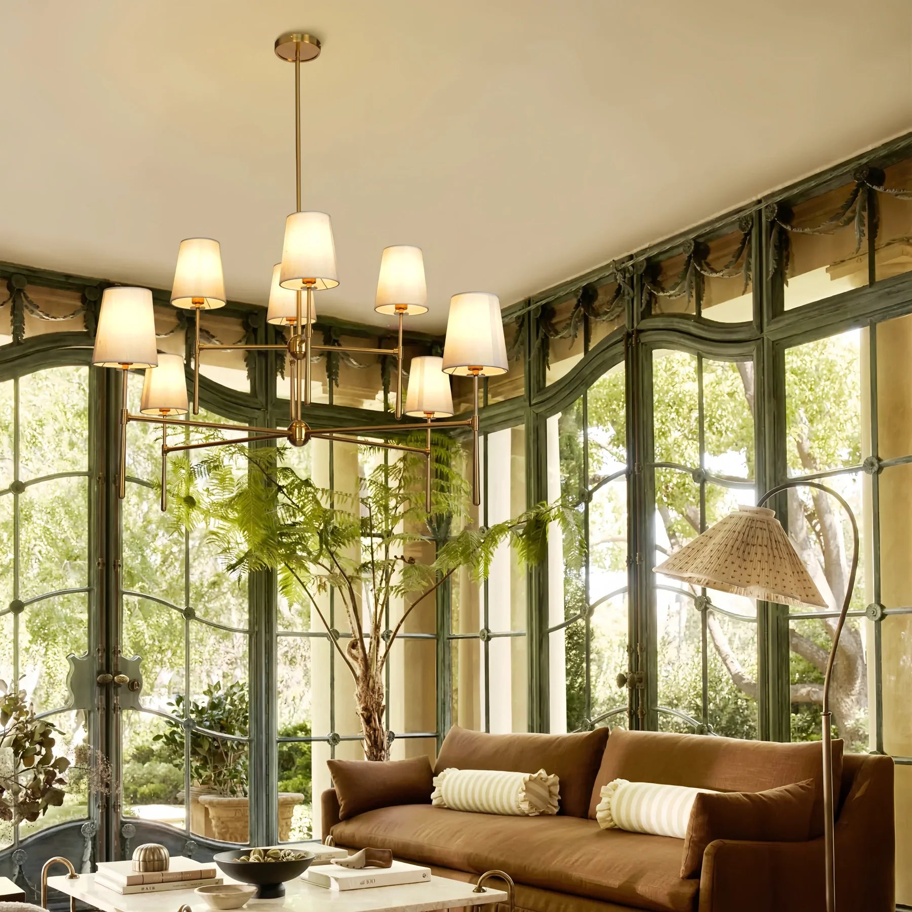 Rhodes 2-Tier Round Chandelier-Chandelier-Feyran-BRONZE-48''-Feyran