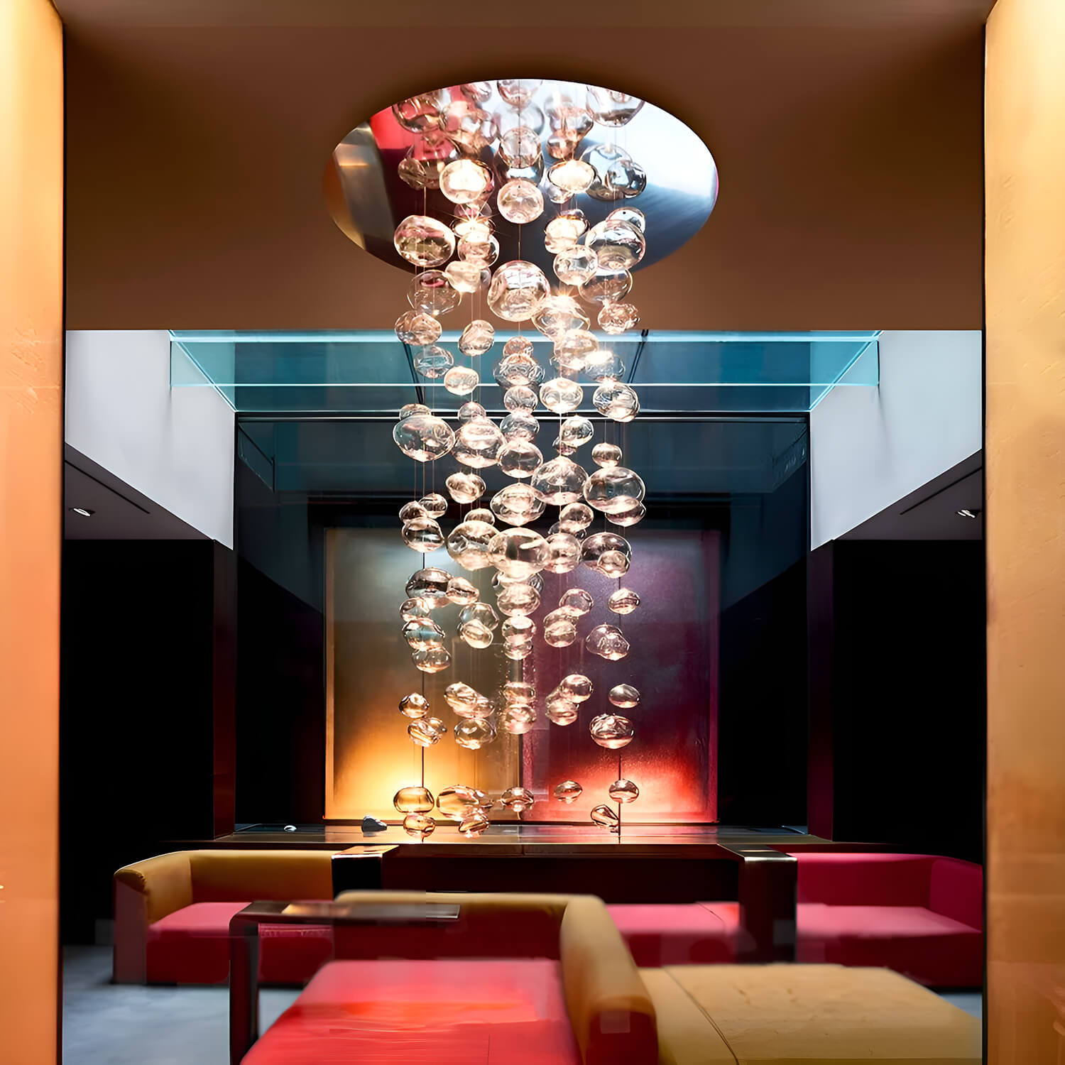 Round Base Bubble Glass Chandelier - Ceiling Light -living room-1 |Feyran