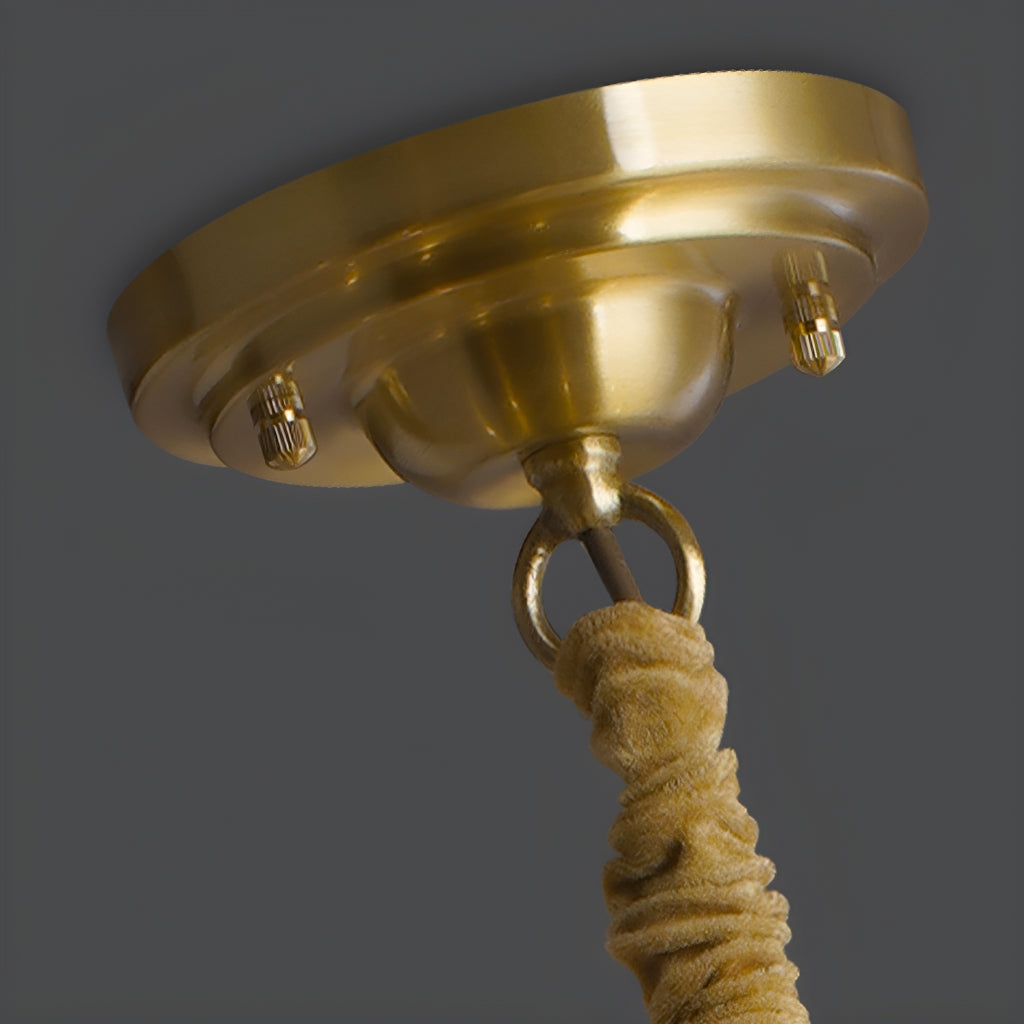 Round Modern Rustic Crystal Brass Chandelier - Crystal Detail-3 | Feyran