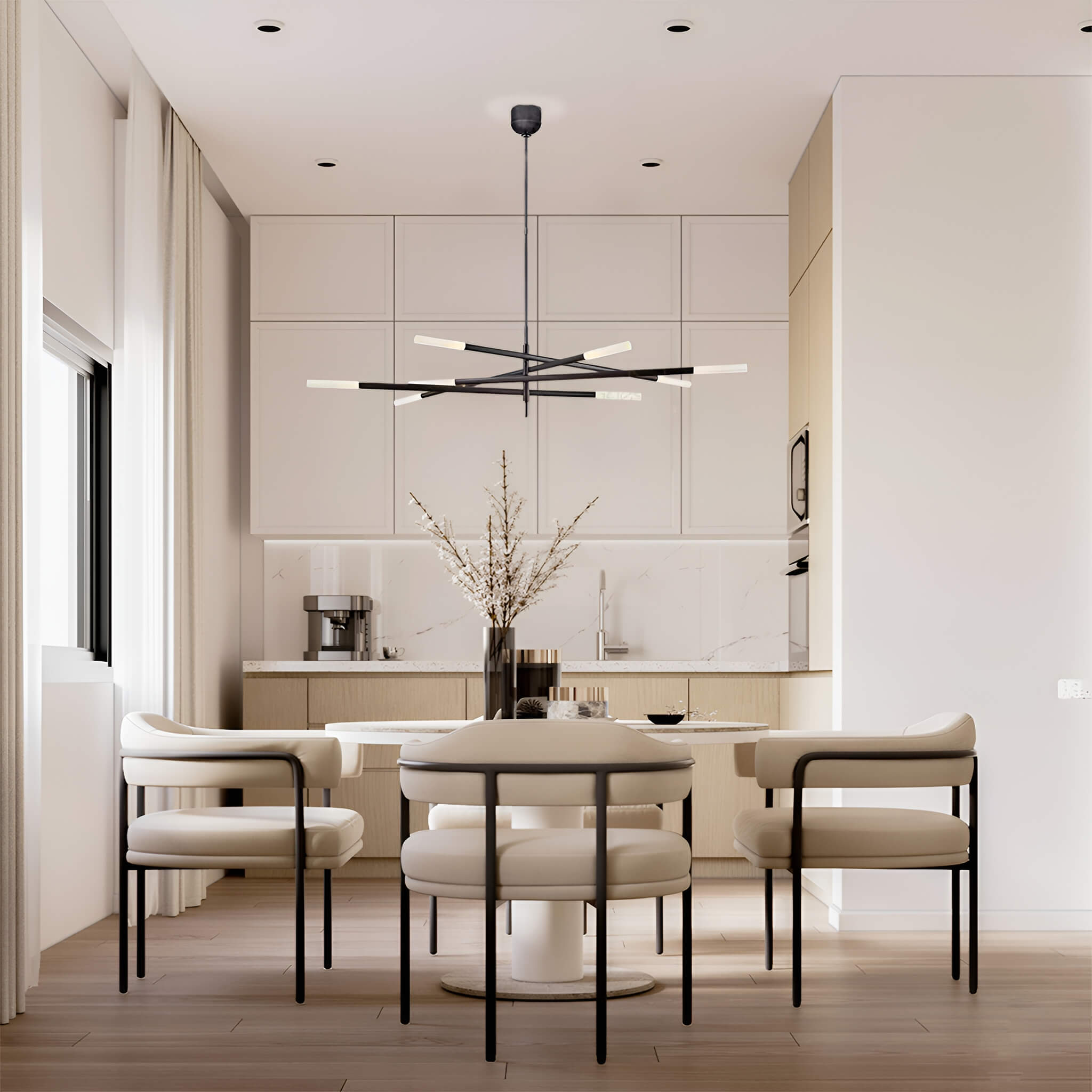 Rousseau Grande Eight Lights Acrylic Glass Dining-room-2 | Feyran